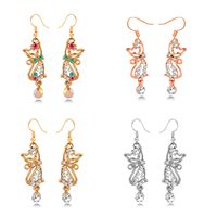 1 Pair Fashion Cat Alloy Plating Inlay Rhinestones Women's Drop Earrings main image 4