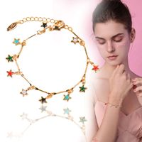 1 Piece Simple Style Sun Star Alloy Enamel Plating Women's Bracelets main image 1