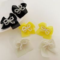 1 Pair Fashion Bow Knot Cloth Pearl Women's Ear Studs main image 6