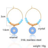 Vacation Star Artificial Crystal Titanium Steel Enamel Drop Earrings 1 Pair main image 2