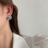 1 Pair Fashion Flower Drip Glazed Women's Ear Studs main image 5