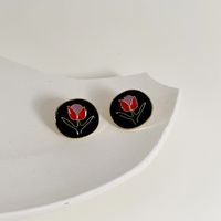 1 Pair Fashion Flower Drip Glazed Women's Ear Studs sku image 2