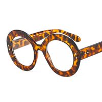 Fashion Leopard Glass Round Frame Patchwork Optical Glasses main image 2