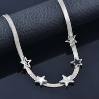 Simple Style Star Heart Shape Butterfly Titanium Steel Inlay Rhinestones Necklace 1 Piece sku image 3