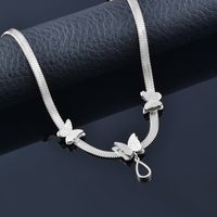 Simple Style Star Heart Shape Butterfly Titanium Steel Inlay Rhinestones Necklace 1 Piece sku image 2