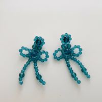 1 Pair Fashion Bow Knot Artificial Crystal Women's Drop Earrings sku image 3
