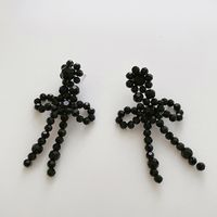 1 Pair Fashion Bow Knot Artificial Crystal Women's Drop Earrings sku image 2