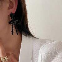 1 Pair Fashion Bow Knot Artificial Crystal Women's Drop Earrings main image 2