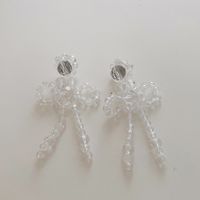 1 Pair Fashion Bow Knot Artificial Crystal Women's Drop Earrings sku image 4