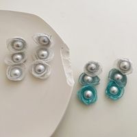 1 Pair Fashion Flower Cloth Pearl Women's Drop Earrings main image 5