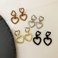 1 Pair Fashion Heart Shape Copper Plating Women's Drop Earrings main image 6