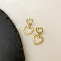 1 Par Moda Forma De Corazón Cobre Enchapado Mujeres Pendientes De Gota sku image 1