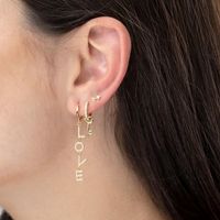 Fashion Love Copper Inlay Rhinestones Drop Earrings 1 Pair main image 4