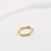 Simple Style Hexagon Titanium Steel Plating Rings main image 5