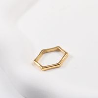 Simple Style Hexagon Titanium Steel Plating Rings main image 6