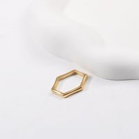 Einfacher Stil Hexagon Titan Stahl Überzug Ringe main image 4