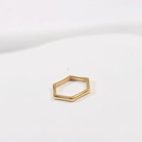 Simple Style Hexagon Titanium Steel Plating Rings main image 3
