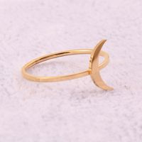 Simple Style Moon Titanium Steel Plating Rings sku image 4