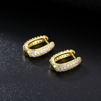 Fashion U Shape Copper Inlay Zircon Earrings 1 Pair main image 1