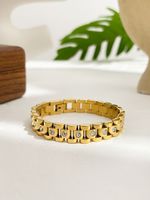 Fashion Circle Titanium Steel Plating Inlay Rhinestones Bracelets 1 Piece main image 2