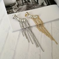 Lady Tassel Copper Plating Inlay Rhinestones Drop Earrings 1 Pair main image 1