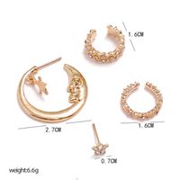 4 Pieces Retro Star Moon Alloy Plating Artificial Diamond Women's Earrings main image 2