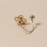 1 Piece Fashion Heart Shape Alloy Copper Inlay Rhinestones Women's Open Ring main image 2