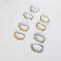 1 Pieza Estilo Simple Color Sólido Aleación De Zinc Enchapado Embutido Perlas Artificiales Mujeres Pinzas Para Las Orejas main image 1