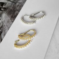 1 Piece Simple Style Solid Color Zinc Alloy Plating Inlay Artificial Pearls Women's Ear Clips main image 6