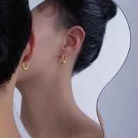 Fashion Solid Color Stainless Steel Plating Earrings 1 Pair main image 5