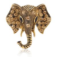 Fashion Elephant Alloy Plating Inlay Rhinestones Women's Brooches sku image 1
