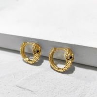 Fashion Snake Brass Inlay Zircon Earrings 1 Pair main image 3