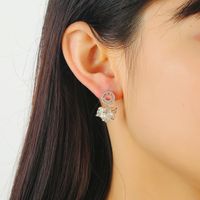 Fashion Smiley Face Copper Plating Artificial Pearls Zircon Drop Earrings 1 Pair main image 1