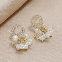 Fashion Smiley Face Copper Plating Artificial Pearls Zircon Drop Earrings 1 Pair main image 4