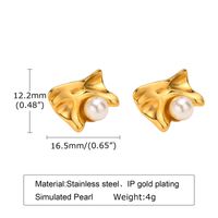 Fashion Geometric Stainless Steel Plating Artificial Pearls Ear Studs 1 Pair main image 5