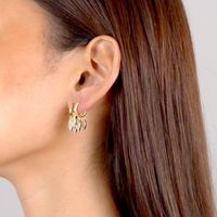 Fashion Leaf Copper Inlay Rhinestones Drop Earrings 1 Pair main image 2