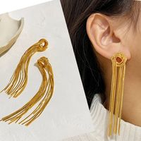 Fashion Knot Copper Tassel Plating Drop Earrings 1 Pair main image 6