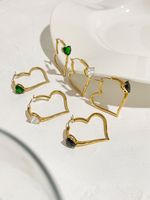 Fashion Heart Shape Stainless Steel Plating Inlay Zircon Earrings 1 Pair main image 5