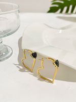 Fashion Heart Shape Stainless Steel Plating Inlay Zircon Earrings 1 Pair sku image 6