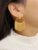 Simple Style Tassel Copper Plating Drop Earrings 1 Pair sku image 1