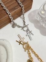 1 Piece Fashion Cross Alloy Plating Inlay Shell Women's Pendant Necklace main image 2