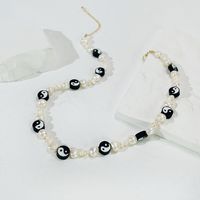 Fashion Tai Chi Pearl Soft Clay Beaded Plating Necklace 1 Piece sku image 1