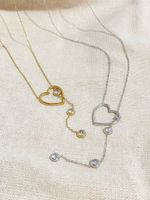 Elegant Heart Shape Stainless Steel Plating Inlay Zircon Pendant Necklace 1 Piece main image 4