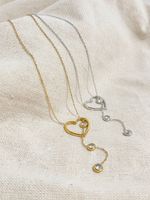 Elegant Heart Shape Stainless Steel Plating Inlay Zircon Pendant Necklace 1 Piece main image 5