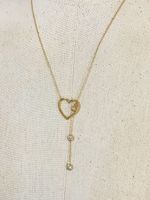 Elegant Heart Shape Stainless Steel Plating Inlay Zircon Pendant Necklace 1 Piece sku image 1