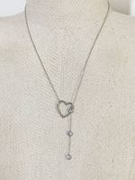 Elegant Heart Shape Stainless Steel Plating Inlay Zircon Pendant Necklace 1 Piece sku image 2