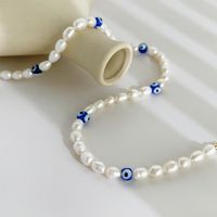 Mode Auge Kupfer Perlen Perle Überzug Halskette 1 Stück main image 5