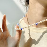 Mode Auge Kupfer Perlen Perle Überzug Halskette 1 Stück main image 4