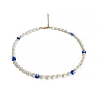 Mode Auge Kupfer Perlen Perle Überzug Halskette 1 Stück main image 3