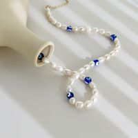 Mode Auge Kupfer Perlen Perle Überzug Halskette 1 Stück main image 2